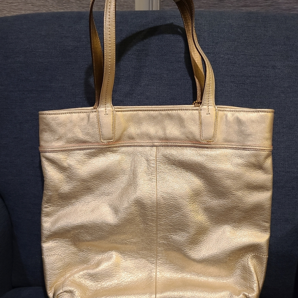 Coach Laurel Gold Leather Tote - Picture 2 of 7